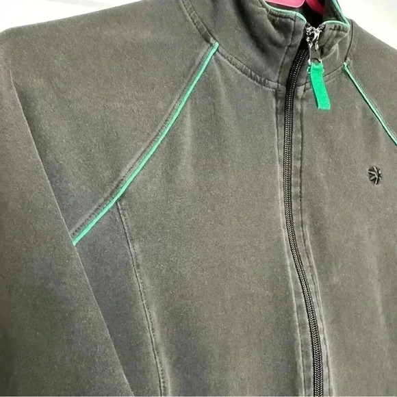 Old  Navy Sweatshirt Zippered Black & Green Size Extra Small - Picture 4 of 16